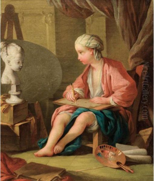 L'allegorie De La Peinture Oil Painting by Carle van Loo