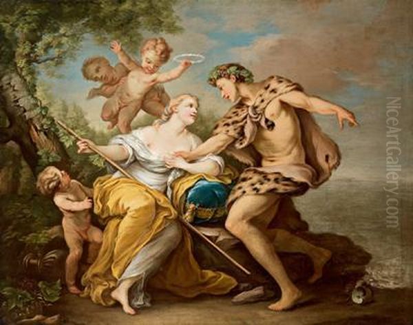 Bacco E Arianna Oil Painting by Carle van Loo