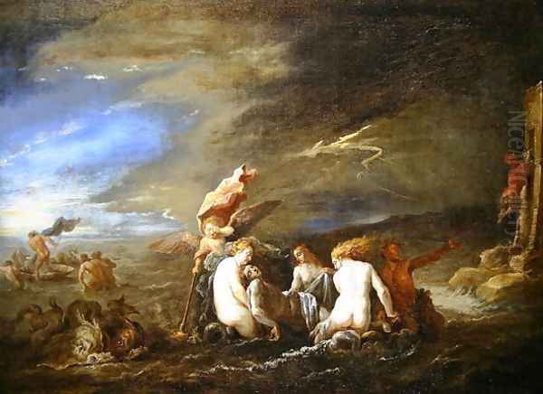 The Drowned Leander Borne by Nereids Oil Painting by David The Younger Teniers