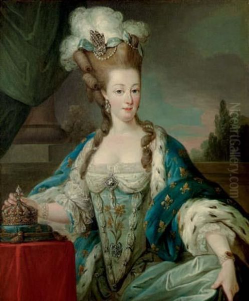 Portrait Of Marie-antoinette Oil Painting by Carle van Loo