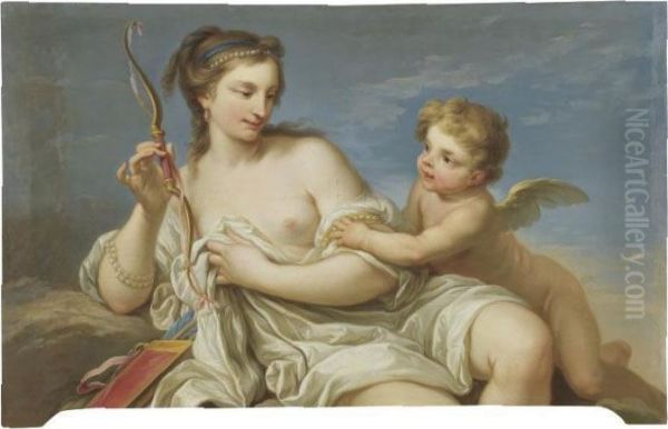 Venus And Cupid Oil Painting by Carle van Loo