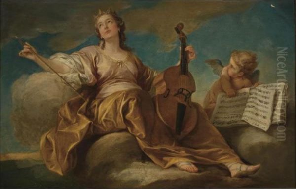 Allegory Of Music Oil Painting by Carle van Loo