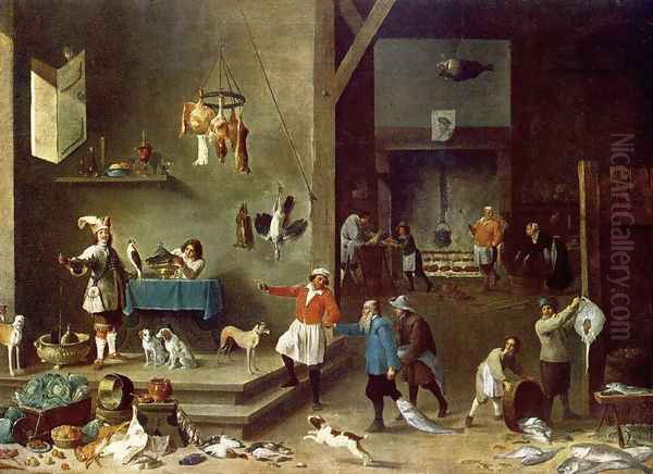 The Kitchen Oil Painting by David The Younger Teniers