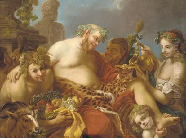 The Drunken Silenus Oil Painting by Carle van Loo