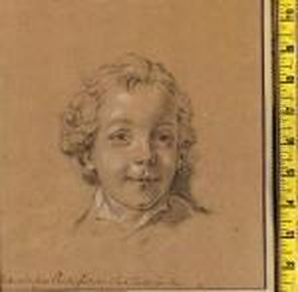 Portrait Of The Artist's Son, Jules-csar-denis Van Loo Oil Painting by Carle van Loo