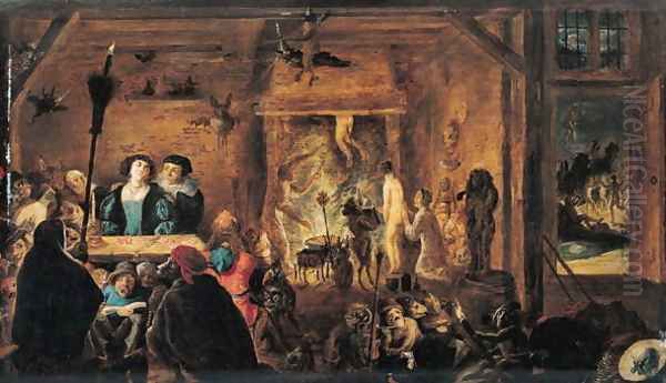 A Scene of Sorcery, 1633 Oil Painting by David The Younger Teniers