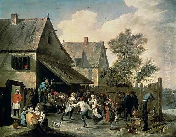 A Country Dance Oil Painting by David The Younger Teniers