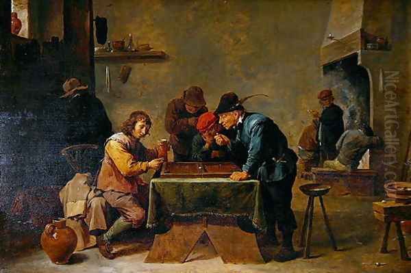 Backgammon Players, c.1640-45 Oil Painting by David The Younger Teniers