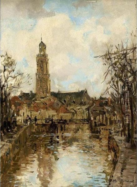 View Of The St. Jan, Gouda by Johann Hendrik Van Mastenbroek