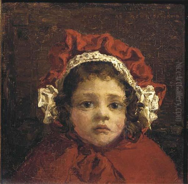 Nora As Red Ridinghood: Nora Als Roodkapje Oil Painting by Johann Hendrik Van Mastenbroek