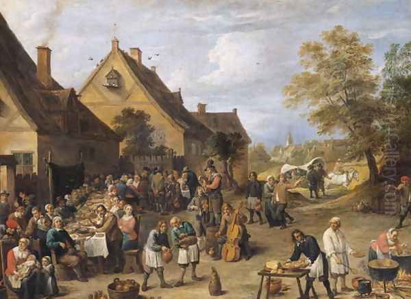 Country Banquet Oil Painting by David The Younger Teniers