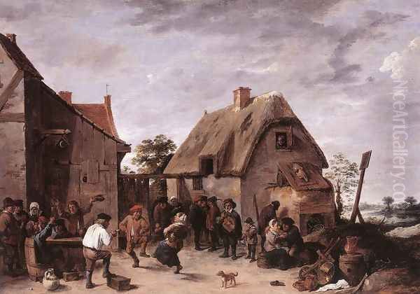 Flemish Kermess 1640 Oil Painting by David The Younger Teniers