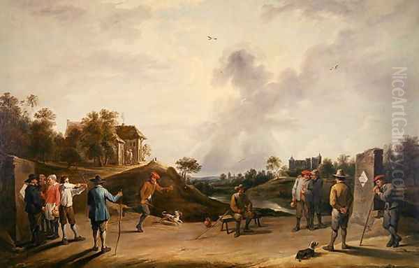 The Archery Contest Oil Painting by David The Younger Teniers