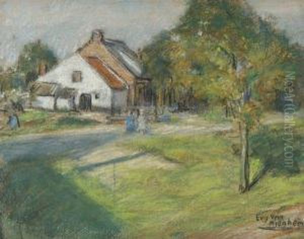 Ferme Oil Painting by Eugeen Van Mieghem