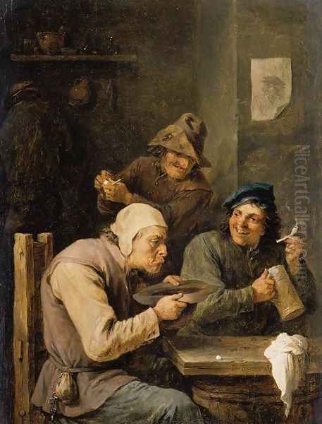 The Hustle-Cap Oil Painting by David The Younger Teniers