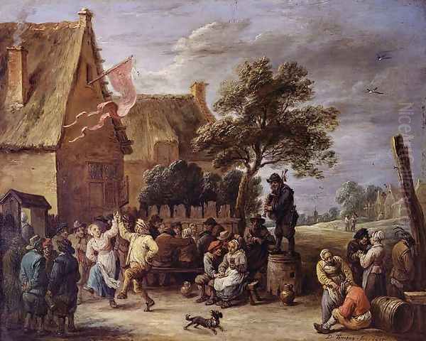 A Village Merrymaking Oil Painting by David The Younger Teniers