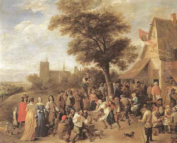 Peasants Merry-making c. 1650 Oil Painting by David The Younger Teniers