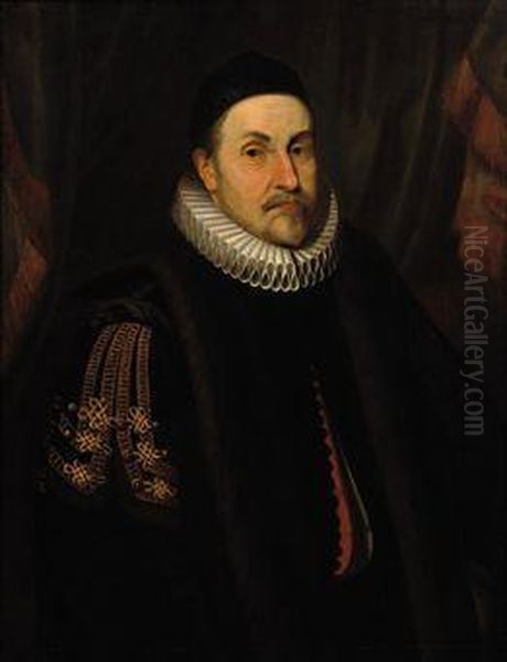 Portrait Of Willem I (1533-1584) Prince Of Orange, Half-length,called William The Silent Oil Painting by Michiel Jansz. Van Miereveldt