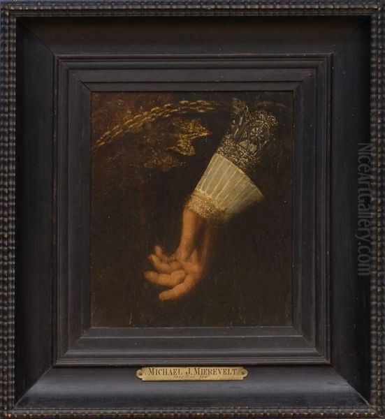 Gentleman's Hand Oil Painting by Michiel Jansz. Van Miereveldt