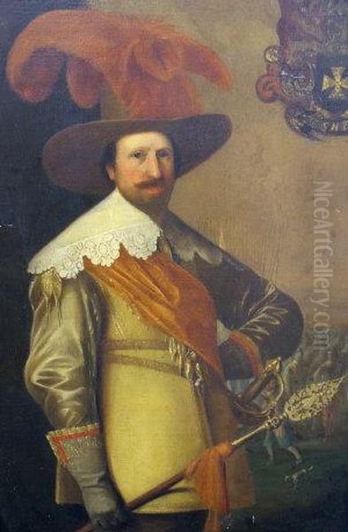 Portrait Noble Man Oil Painting by Michiel Jansz. Van Miereveldt