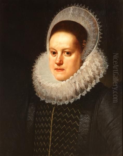 Retrato De Dama Oil Painting by Michiel Jansz. Van Miereveldt