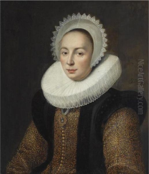 Portrait Of Magdalena Van Beresteyn Oil Painting by Michiel Jansz. Van Miereveldt