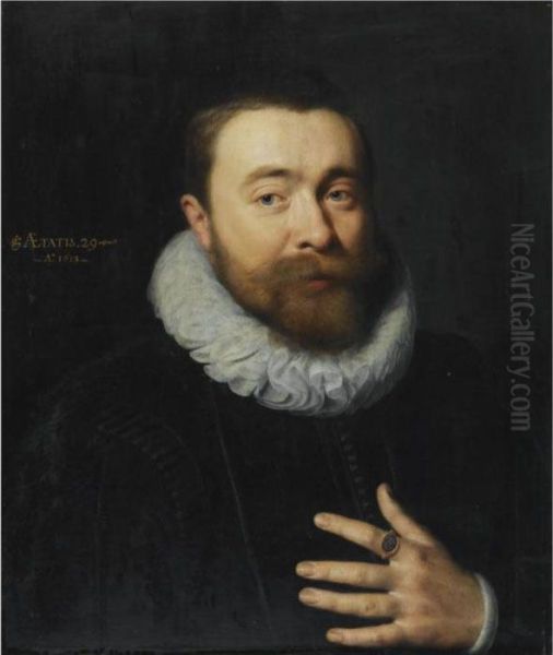 Portrait Of Abraham Van Der Meer Oil Painting by Michiel Jansz. Van Miereveldt