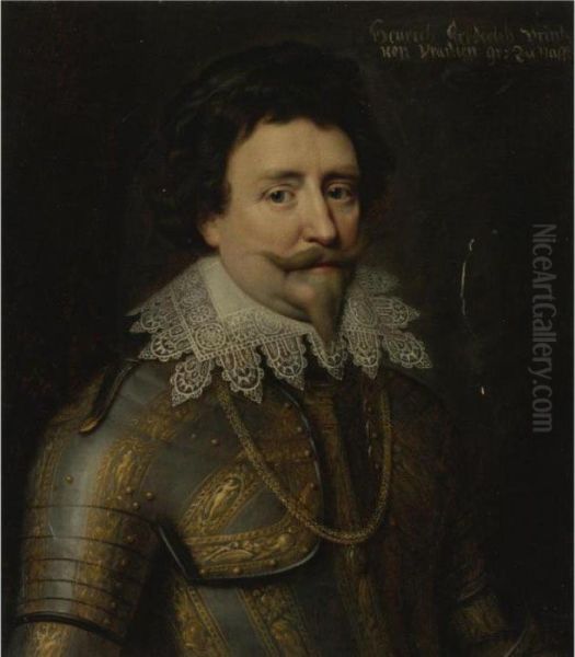 Portrait Of A Nobleman, Half 
Length, Thought To Be Frederickhendrick, Prince Of Orange And Stadholder
 Of The United Provinces(1584-1647) Oil Painting by Michiel Jansz. Van Miereveldt