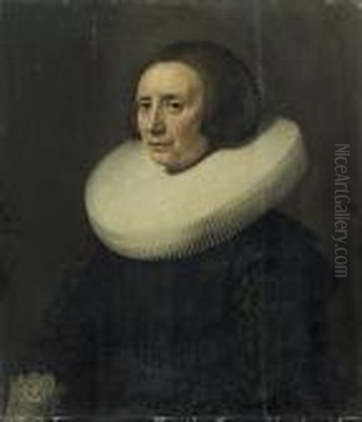 Portrait De Margaret Van Bere...n Oil Painting by Michiel Jansz. Van Miereveldt