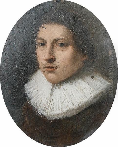 Portrait Of A Man, Bust Length, In A Ruff Oil Painting by Michiel Jansz. Van Miereveldt