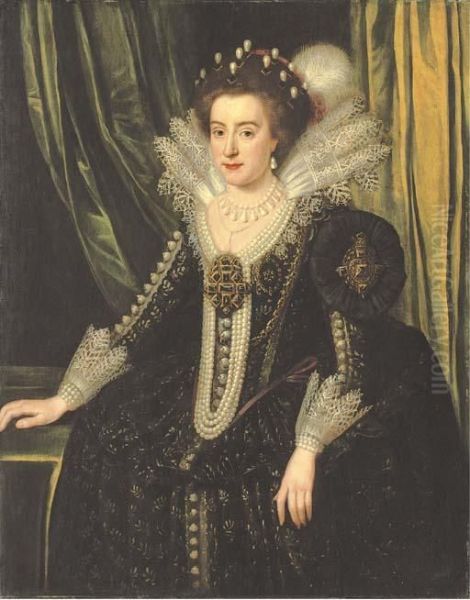 Portrait Of Elizabeth, Queen Of Bohemia Oil Painting by Michiel Jansz. Van Miereveldt