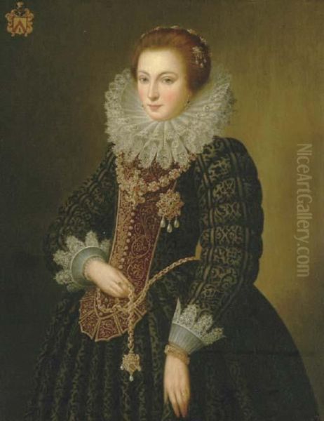 Portrait Of A Lady Oil Painting by Michiel Jansz. Van Miereveldt