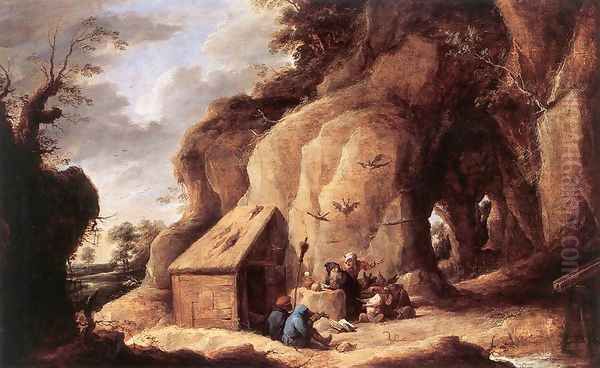 The Temptation of St Anthony after 1640 Oil Painting by David The Younger Teniers