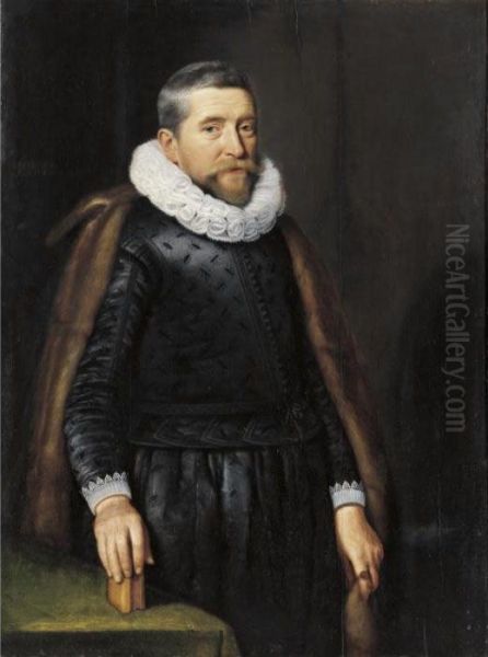 Gentleman Said To Be Meindert Lasden Oil Painting by Michiel Jansz. Van Miereveldt