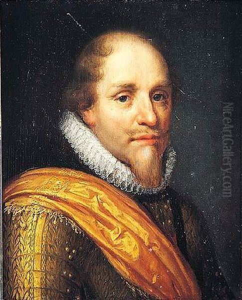 Retrato De Caballero, Busto Oil Painting by Michiel Jansz. Van Miereveldt