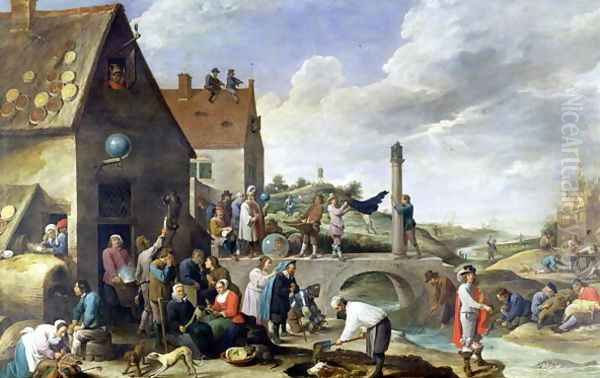 The Proverbs Oil Painting by David The Younger Teniers