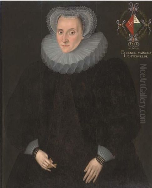 Portrait Of A Lady, Half-length Oil Painting by Michiel Jansz. Van Miereveldt