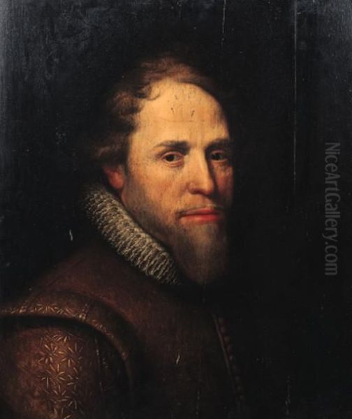 Portrait Of Maurice Of Nassau, Prince Of Orange Oil Painting by Michiel Jansz. Van Miereveldt