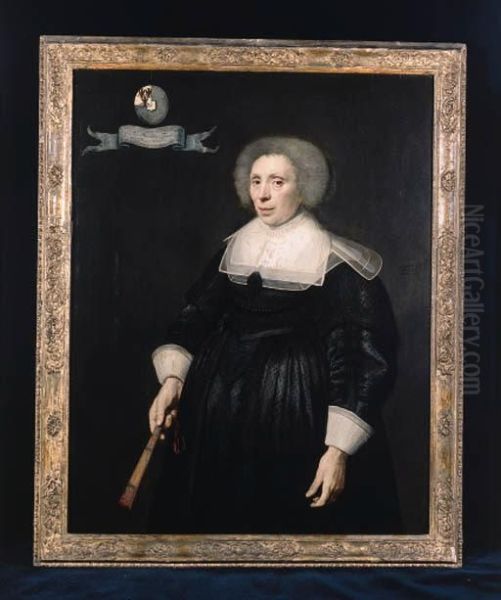 Portrait Of Petronella Borre Oil Painting by Michiel Jansz. Van Miereveldt