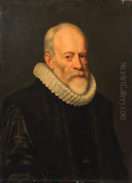 Portrait Of Johan Van Oldebarneveldt Oil Painting by Michiel Jansz. Van Miereveldt