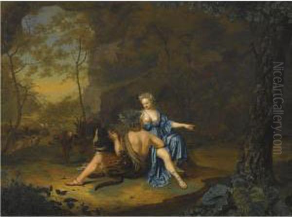 Bacchus And Ariadne Oil Painting by Willem van Mieris