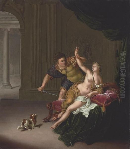 The Rape Of Lucretia Oil Painting by Willem van Mieris