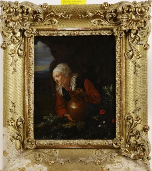 Kvinna Med Krus Oil Painting by Willem van Mieris