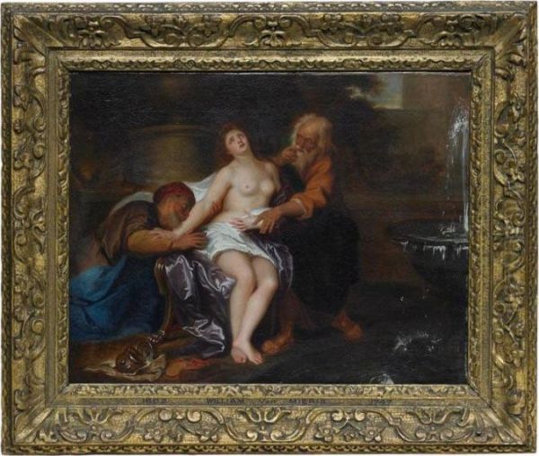 Susannah And The Elders Oil Painting by Willem van Mieris