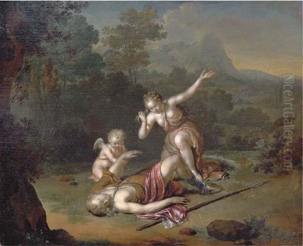 Venus And Adonis Oil Painting by Willem van Mieris