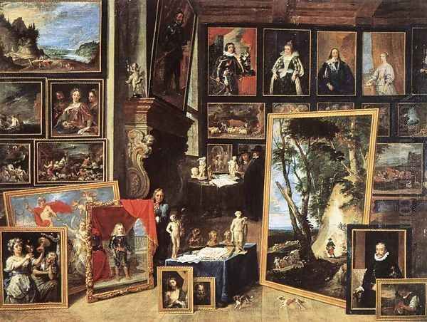 The Gallery of Archduke Leopold in Brussels 1641 Oil Painting by David The Younger Teniers