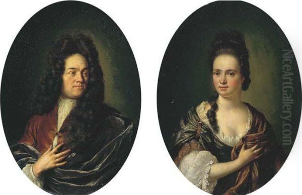 Portraits D'homme Et De Femme Oil Painting by Willem van Mieris