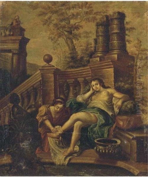 The Bath Of Bathsheba Oil Painting by Willem van Mieris