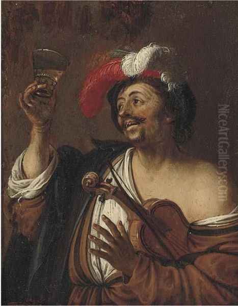 A Drinker Oil Painting by Willem van Mieris