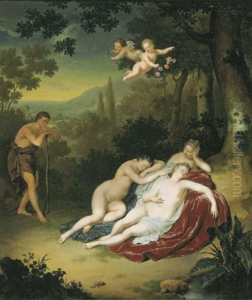 Cimon And Iphigenia Oil Painting by Willem van Mieris